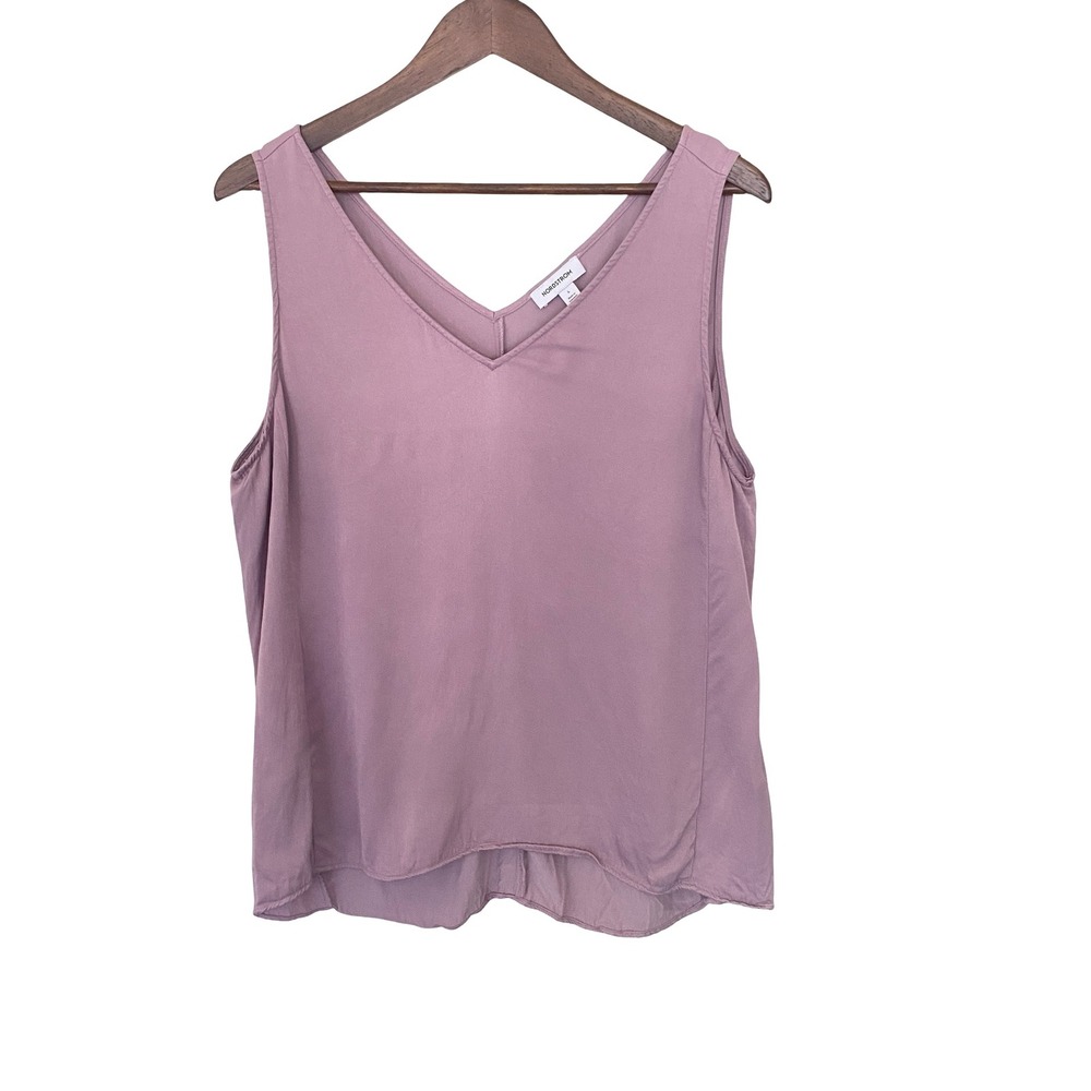 Nordstrom V-Neck Cami Tank Top Womens Large Purple Sleeveless Viscose Blouse - Picture 1 of 7